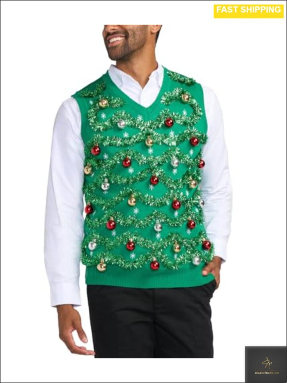 Men's Ugly Christmas Sweater Vest Sleeveless Pullover Holiday Party
